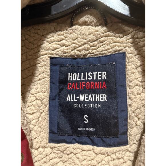 Hollister California All-Weather Maroon Jacket-Sherpa Lined - Size S - Picture 4 of 10